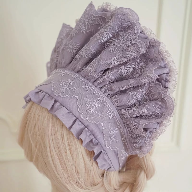 Glazed Flower Banquet ハーフボンネット ラベンダー | tulle オン