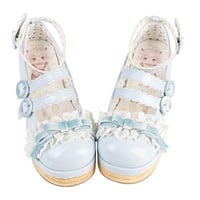 Tiramisuレースストラップシューズ  サックス
