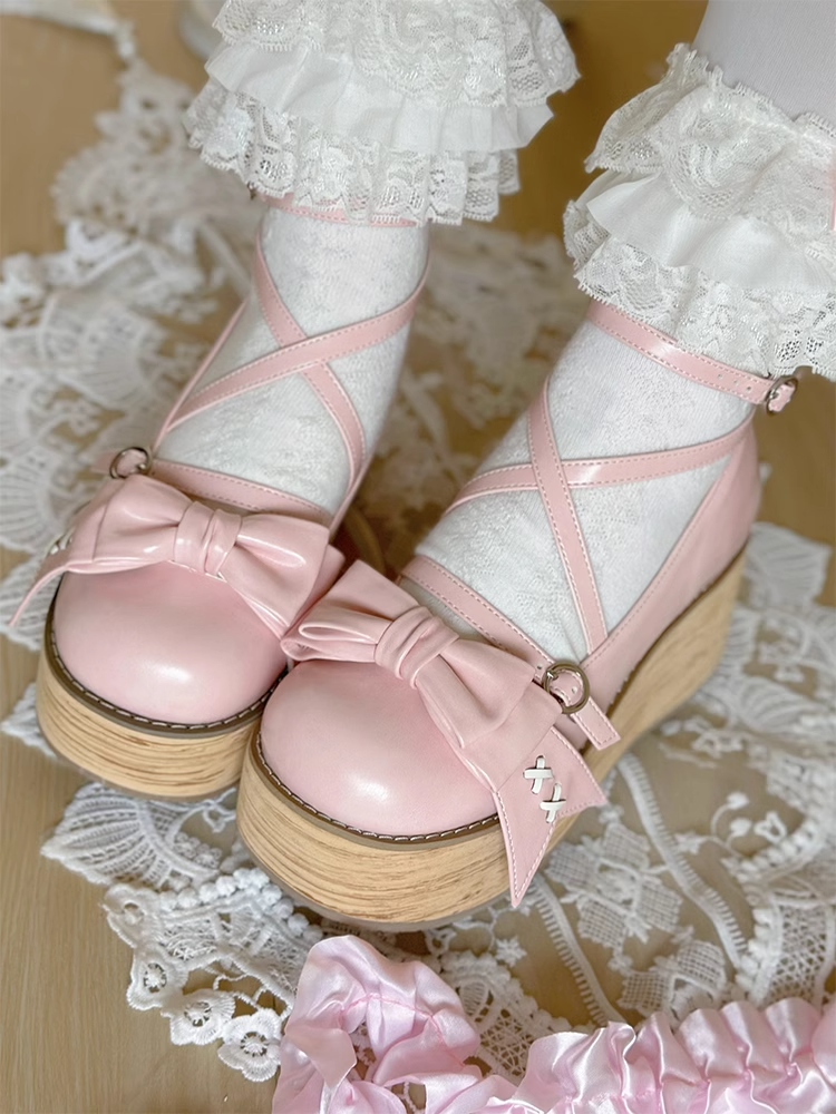 Sweet Pomelo Cakeリボンストラップシューズ ピンク | tulle Sweet Pomelo Cakeリボンストラップシューズ ピンク | tulle