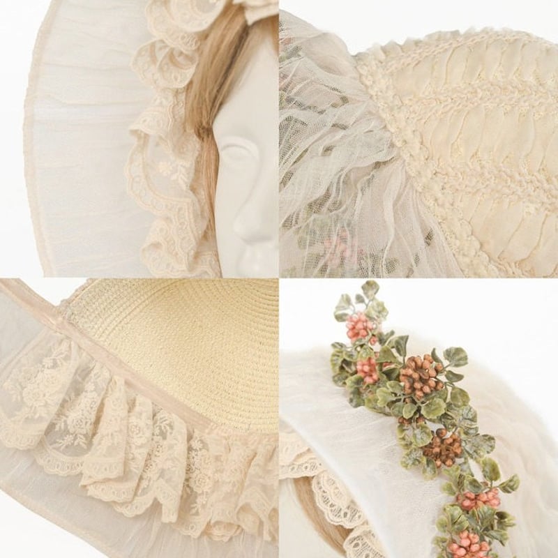 フレンチヴィンテージレースボンネット | tulle オンラインストア