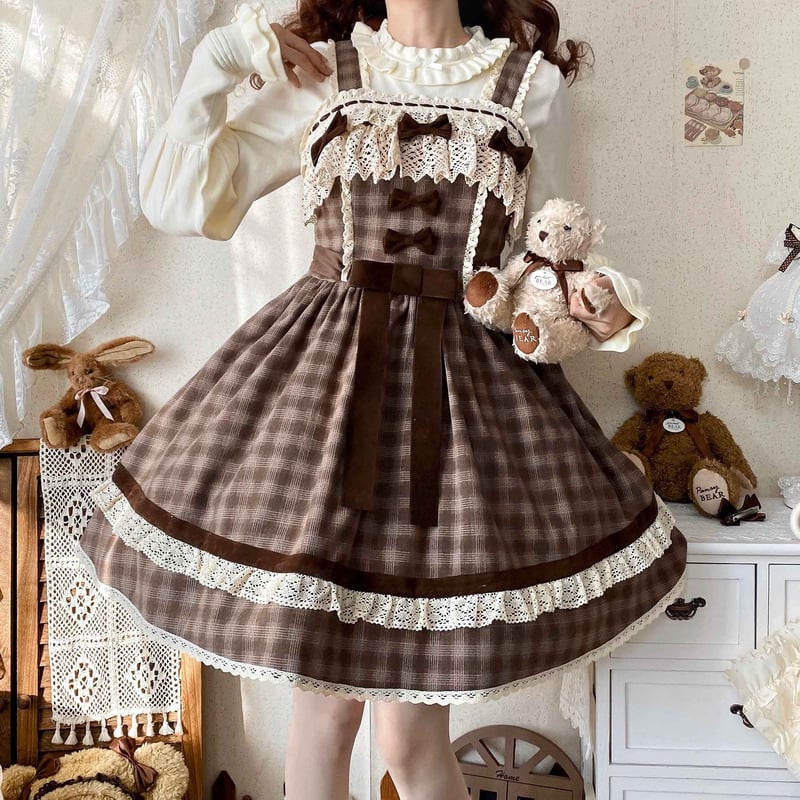 ロイヤルチョコレート　ジャンパースカート　カフェモカ White Tea Dollyジャンパースカート ブラウン | tulle オンラインストア