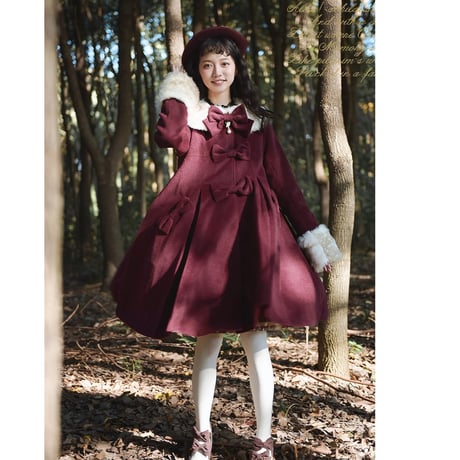 バンビファーロングコート ボルドー／select
