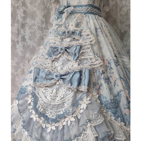 Floral Ribbonドレスset　サックス／select