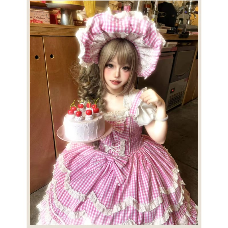 Plaid Baileys Sweet ジャンパースカート チェックピンク | tulle オ