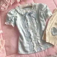 パフ袖ブラウス サックス