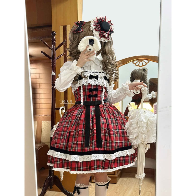 White Tea Dollyジャンパースカート レッド | tulle オンラインストア