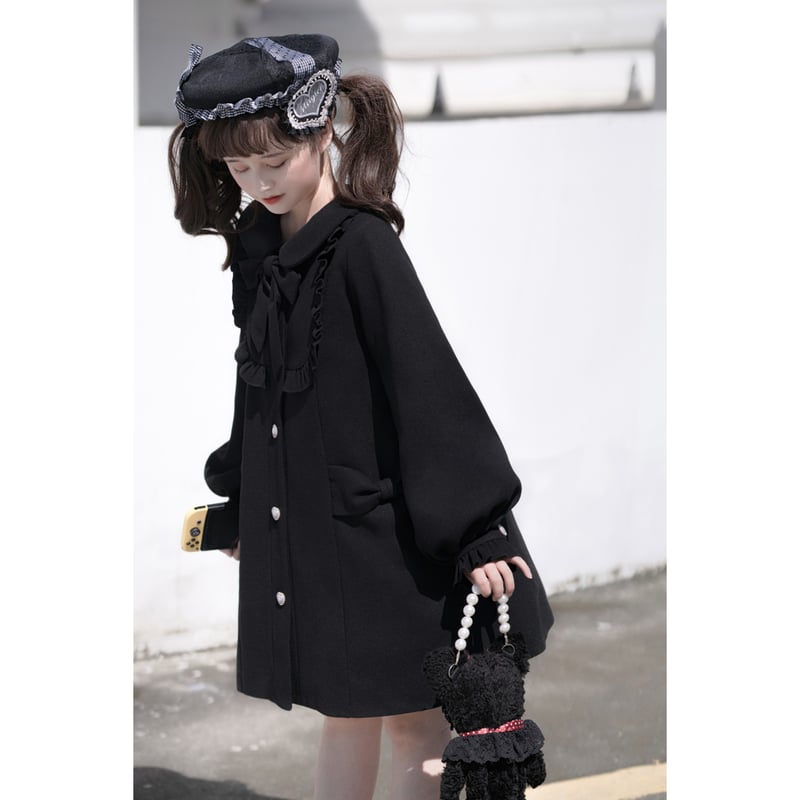 Girly Ribbon ヨークフリルコート ブラック／select | tulle オンライ