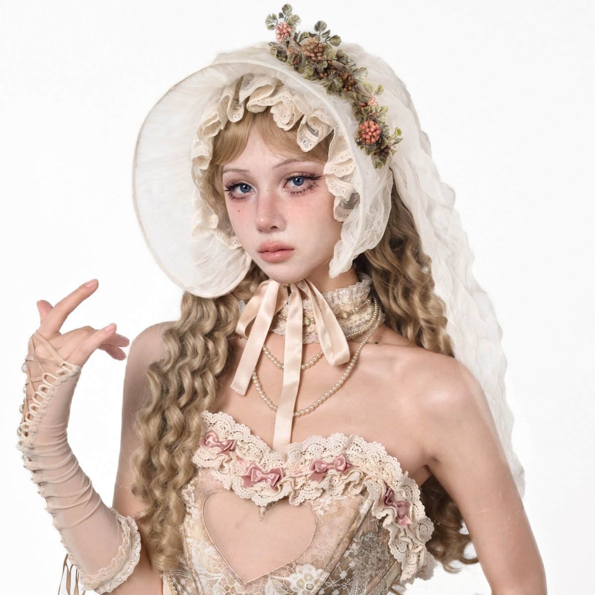 フレンチヴィンテージレースボンネット | tulle オンラインストア