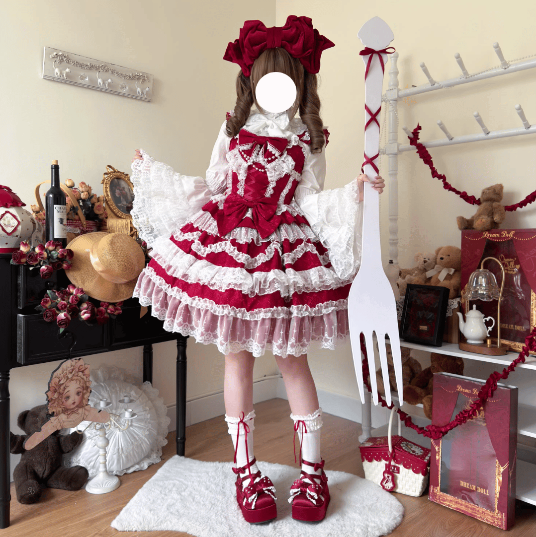 Tea Party Princessジャンパースカート ワイン | tulle オンラインストア
