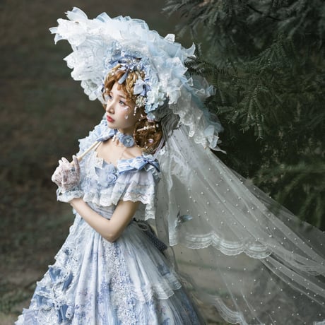 Floral Ribbonドレスset　サックス／select
