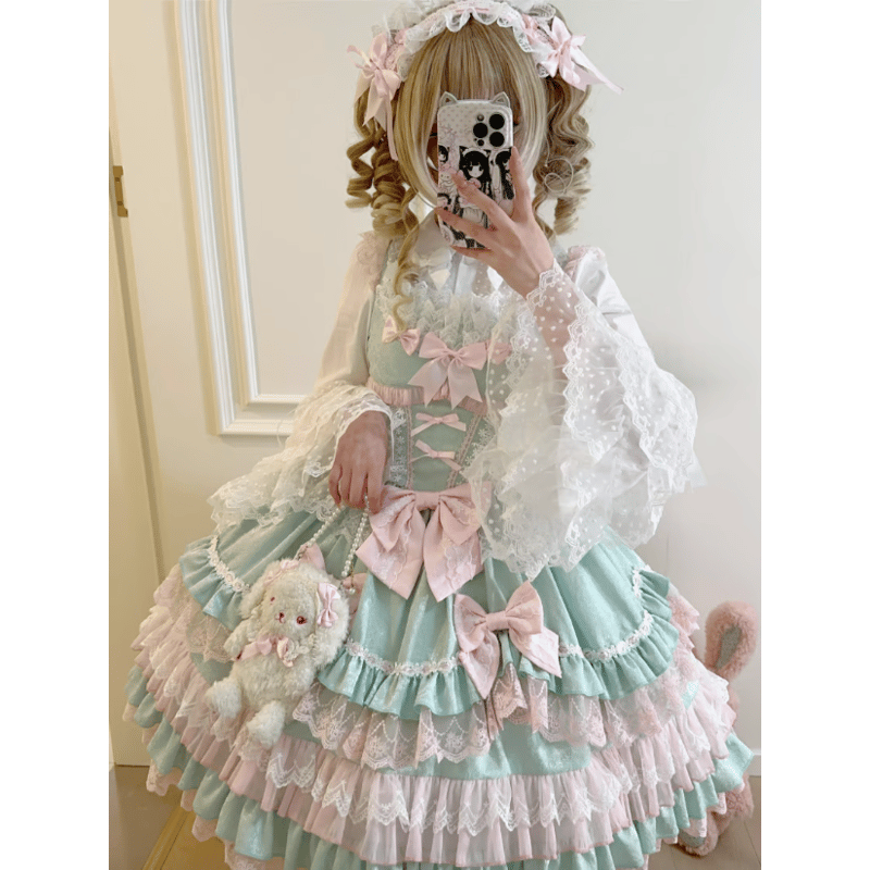 Rococo Princessジャンパースカート ミント×ピンク | tulle オンライン