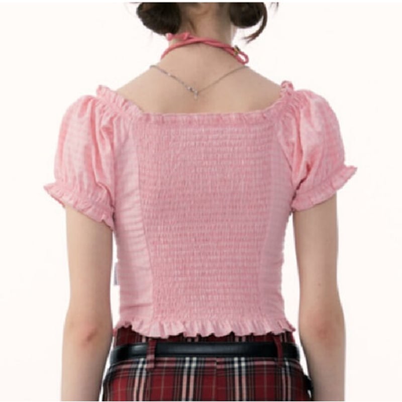 チェリー刺繍パフスリーブトップス ホワイト／select | tulle