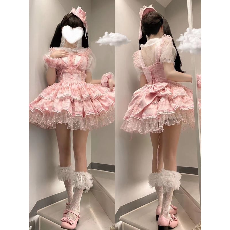 Fancy color ショート丈ジャンパースカート ピンク/select Fancy color ショート丈ジャンパースカート ピンク/select