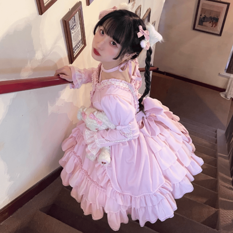 Lovelyピンク×レースおリボンワンピース Lovelyピンク×レースおリボンワンピース