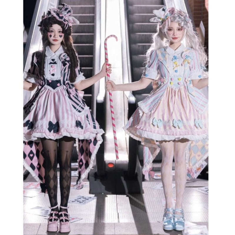 Circus Stripe ドレス ブラック×ピンク/select | tulle Circus Stripe ドレス ブラック×ピンク/select | tulle