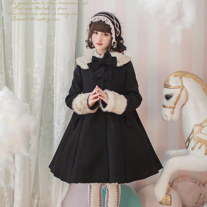 バンビファーロングコート ブラック | tulle オンラインストア