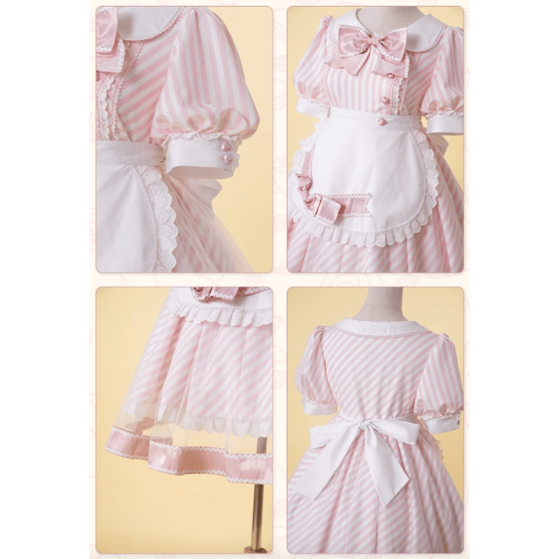 Stripe Waitressワンピース（PK）／Select | tulle オンラインストア