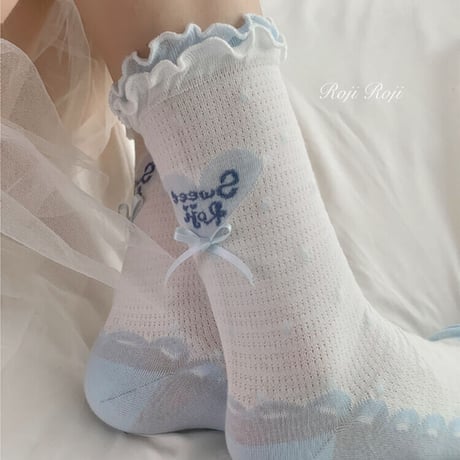 Lovely Dotクルーソックス　8色／select