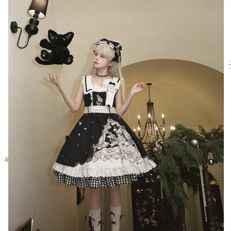 Antique Star wish セーラーカラージャンパースカート ショート丈 2色