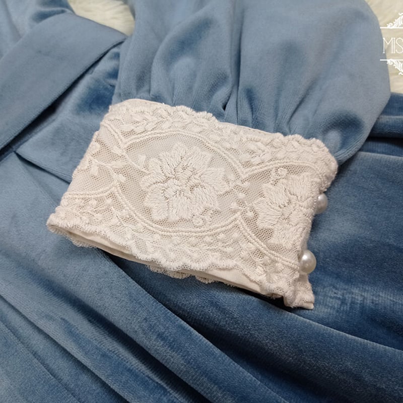 Dollyベロアワンピース ブルー／select | tulle オンラインストア