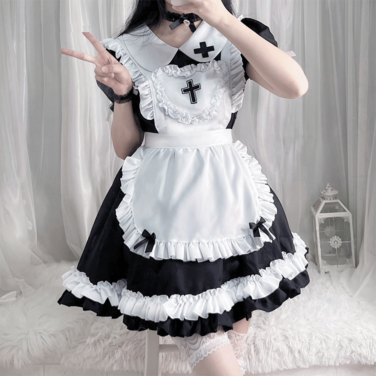 ナースメイド エプロンset ブラック | tulle オンラインストア