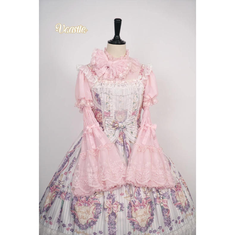 Glazed Flower Banquet 姫袖ブラウス(2way) ピンク | tulle