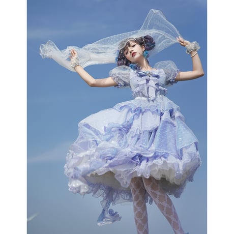 Deep Sea Girlワンピースドレス  サックス