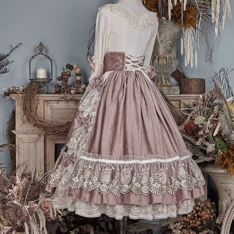 Elegant Salon Tea Party スカート　グレイッシュピンク／Select