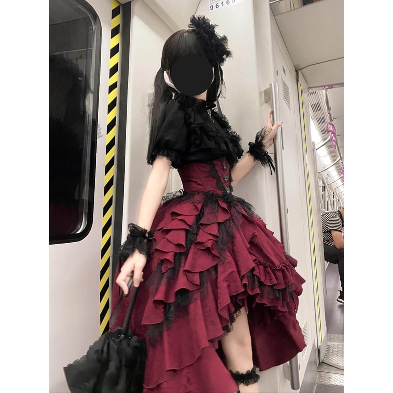 風*間様 ドール用　衣装(フィッシュテール スカートVer.)　1/4サイズ　ハ Raven Waltz フィッシュテールスカート ボルドー | tulle オンラインストア