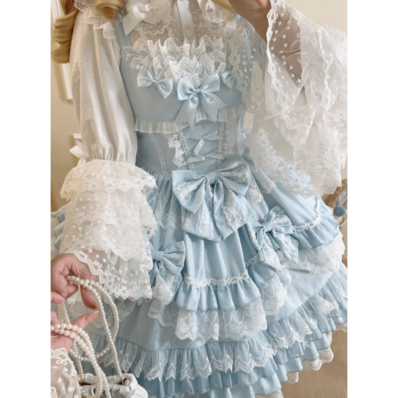 Rococo Princessジャンパースカート サックス×ホワイト | tulle
