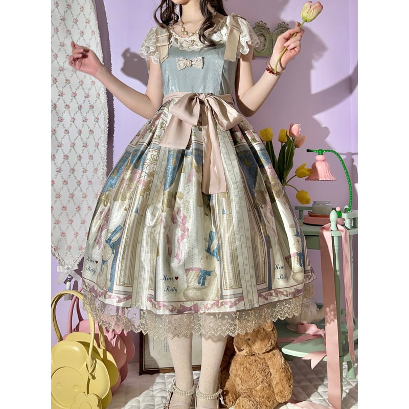 Rabbit&Angel エンジェルスリーブジャンパースカート ミント | tulle Rabbit&Angel エンジェルスリーブジャンパースカート ミント | tulle