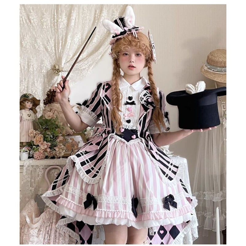 Circus Stripe ドレス ブラック×ピンク/select | tulle Circus Stripe ドレス ブラック×ピンク/select | tulle