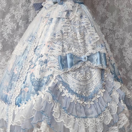 Floral Ribbonドレスset　サックス／select
