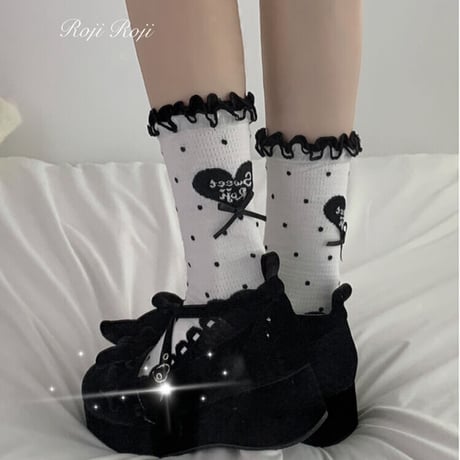 Lovely Dotクルーソックス　8色／select