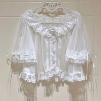 brown manor 2wayレースブラウス ホワイト