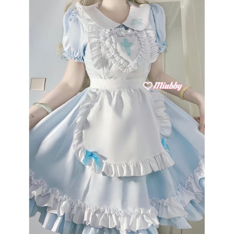 ナースメイド エプロンset サックス | tulle オンラインストア ナースメイド エプロンset サックス | tulle オンラインストア