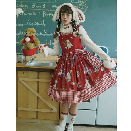Strawberry TeddyBearジャンパースカート　2色／Select