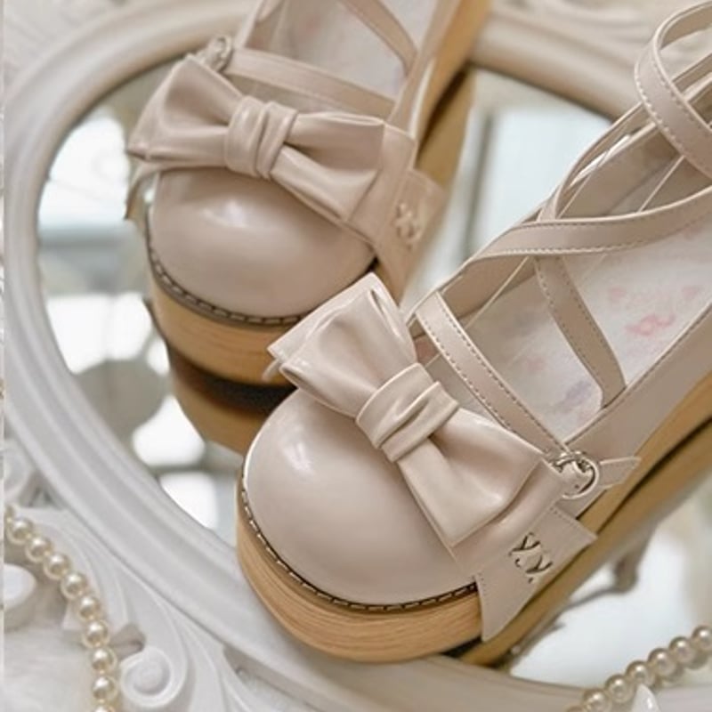 Sweet Pomelo Cakeリボンストラップシューズ アイボリー | tulle
