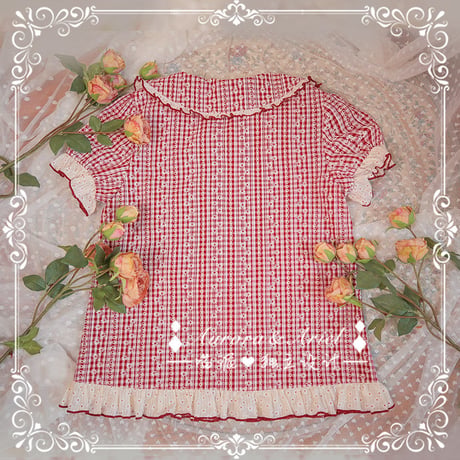 Cuckoo Forest 半袖ブラウス  レッド