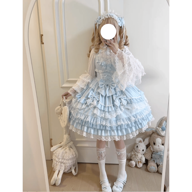 Rococo Princessジャンパースカート サックス×ホワイト | tulle
