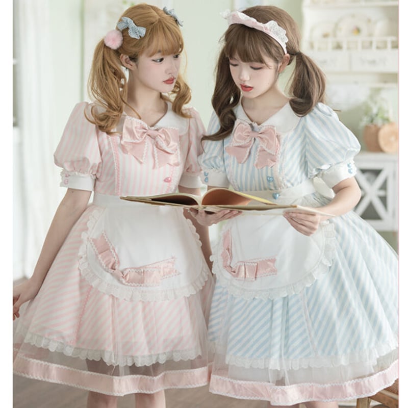 Stripe Waitressワンピース（PK）／Select | tulle オンラインストア