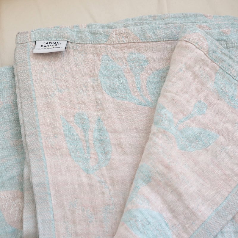 美品ラプアン カンクリ リネン ブランケット LAPUAN KANKURIT mina perhonen×LAPUAN KANKURIT / リネンブランケット[KESAK