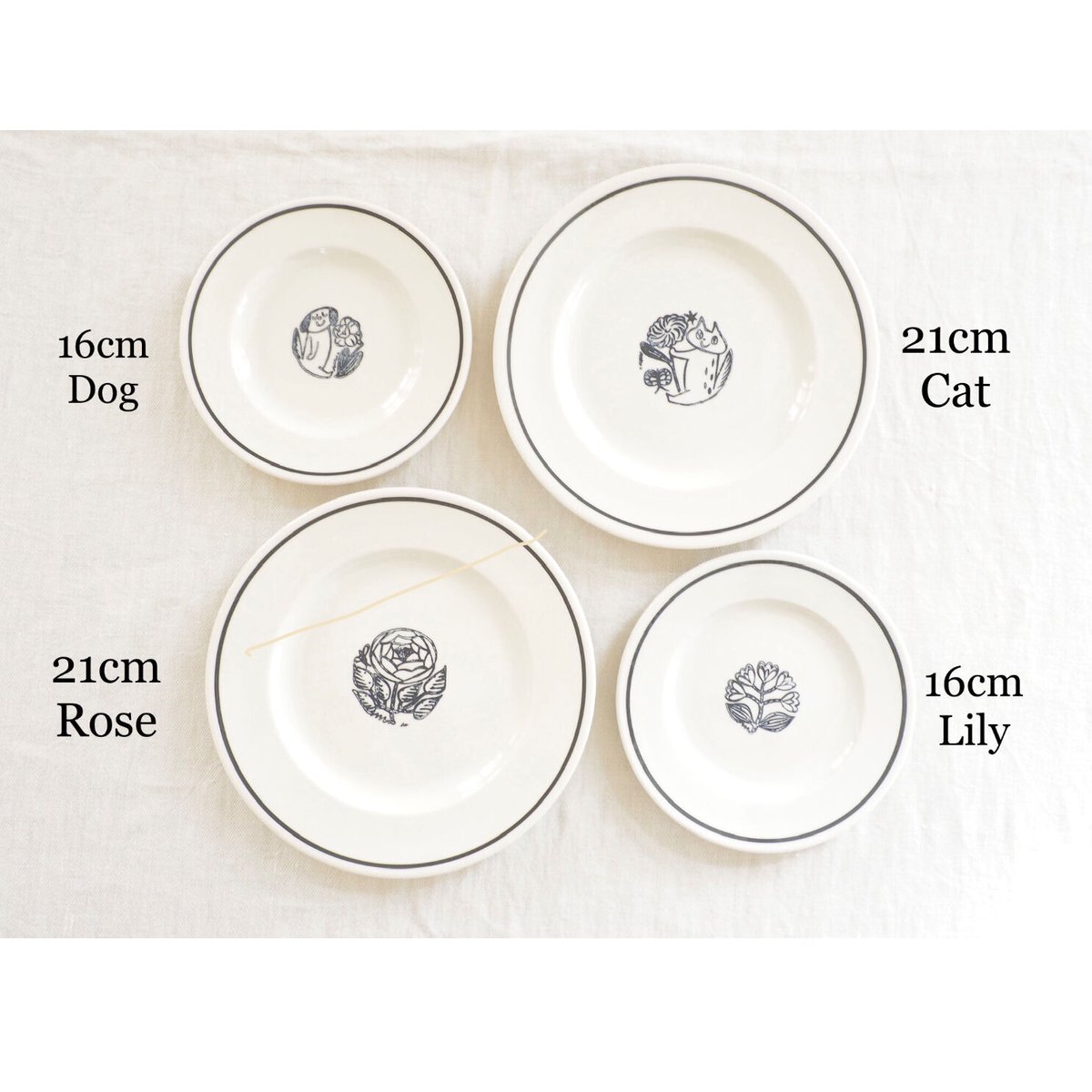 週末お値下げ！鹿児島睦JOHN JULIANライオンとお花のボウル 2個セット JOHN JULIAN ×鹿児島睦 「NOIR」SIDE PLATE 16cm | Room