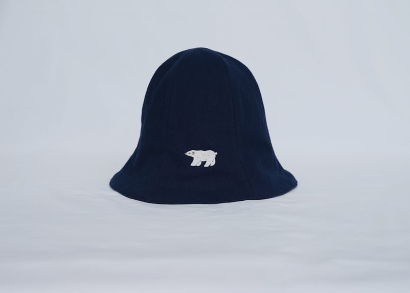 チューリップハット　ハンドメイド　オーダー チューリップハット：smallgarden（ホワイト・ブルー）