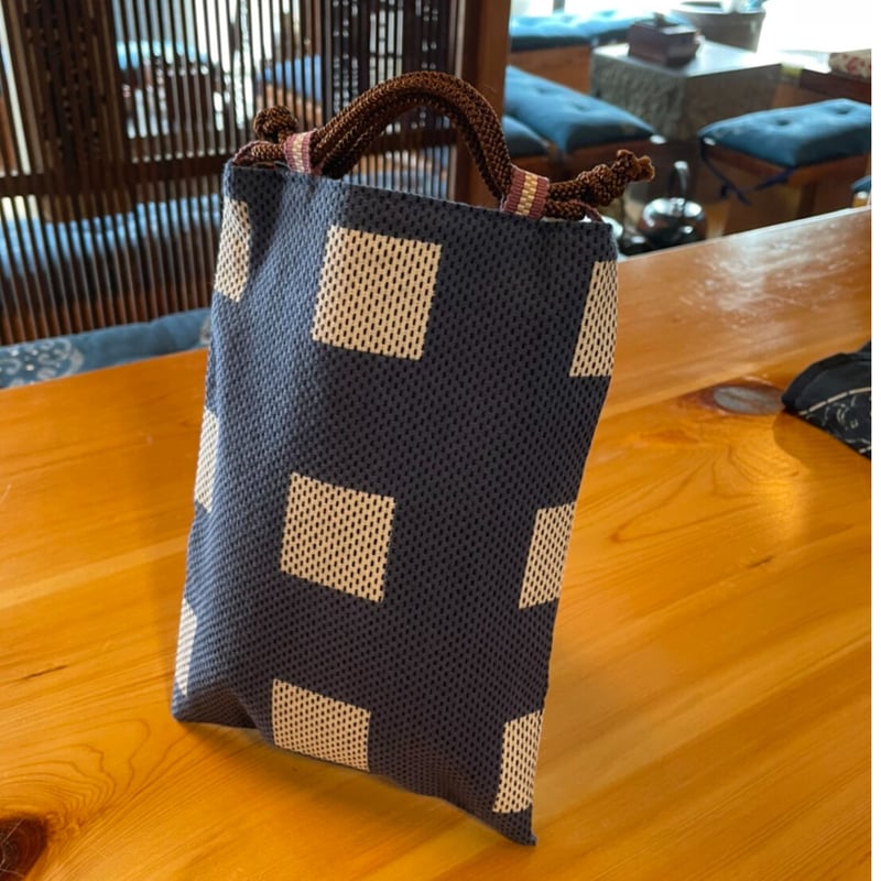 刺子合切袋【碁盤縞】 | 染乙結屋