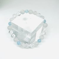 【17cm】アクアマリンとカルセドニーのブレスレット