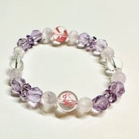 【16cm】ピンクのうさぎ彫ブレスレット