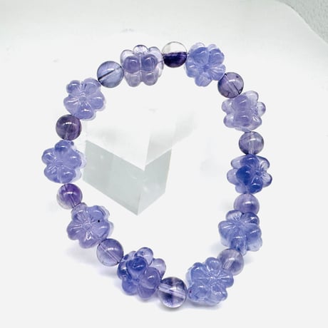 【16.5〜17cm】梅の花彫のブレスレット
