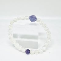 【16cm】レインボームーンストーンとフローライト薔薇彫