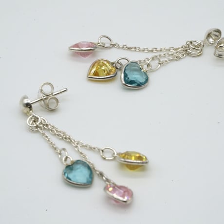ハートキュービックジルコニアピアス